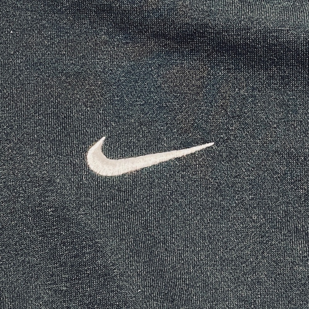 Nike Cropped 1/2 Zip Fleece Women's Large Black Logo Activewear Sweatshirt READ - Picture 11 of 12